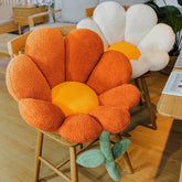 Coussin de siège en peluche à motif de marguerites
