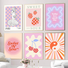 Affiches sur toile à carreaux aigre-doux