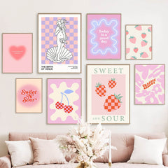 Affiches sur toile à carreaux aigre-doux