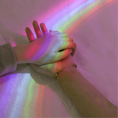 Lampe de table coquillage arc-en-ciel