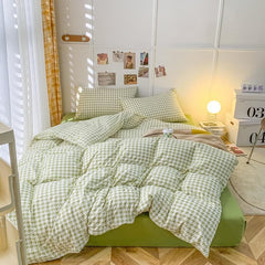 Korean Check Bedding Set