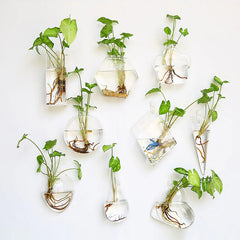 Vase à fleurs mural en verre