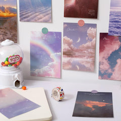 Cartes postales murales avec nuages scintillants