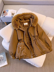 Down And Fur Integrated Cotton Coat