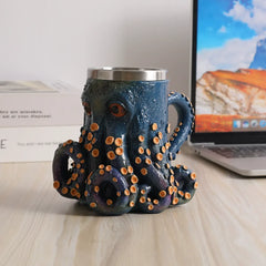 Deep Blue Octopus Coffee Cup