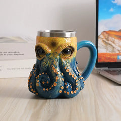 Deep Blue Octopus Coffee Cup