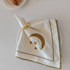 Embroidered Star And Moon Napkins