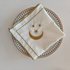 Embroidered Star And Moon Napkins
