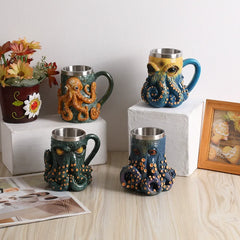 Deep Blue Octopus Coffee Cup