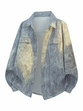 Langarmhemd mit Batikmuster und Baumprint