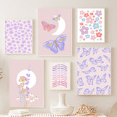 Affiches sur toile Papillons violet clair