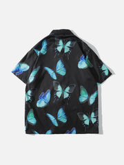 Butterfly Print Short Sleeve Shirt