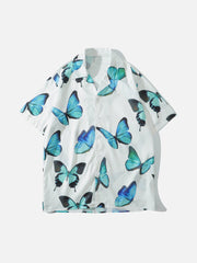 Butterfly Print Short Sleeve Shirt
