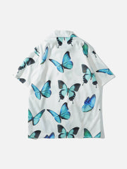Butterfly Print Short Sleeve Shirt