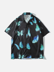 Butterfly Print Short Sleeve Shirt