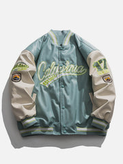 „California“ dicke Collegejacke mit PU-Nähten