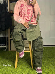 Sweat à capuche imprimé personnage de dessin animé