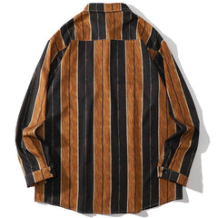 Chemise à manches longues et col polo à blocs de couleurs