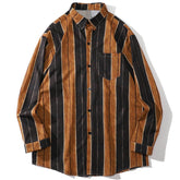 Color Block Polo Collar Long-sleeved Shirt