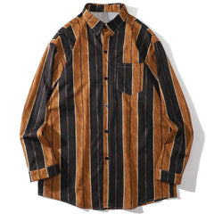 Chemise à manches longues et col polo à blocs de couleurs