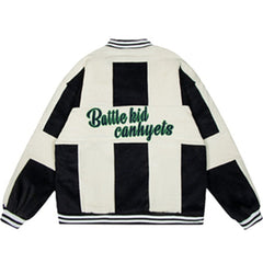 Manteau d'hiver brodé colorblock