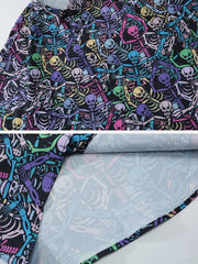 Colour Skeleton Elements Print Short Sleeve Shirts