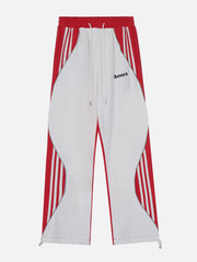 Pantalon de survêtement à empiècements irréguliers de couleur contrastée