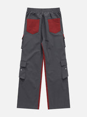 Pantalon cargo contrasté à poches multiples