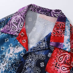 Contrast Panel Bandana Short Sleeve Shirt