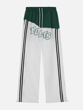 Jogginghose mit beflocktem Schriftzug und Kontrasteinsätzen