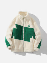 Sherpa-Wintermantel mit Kontrastmuster