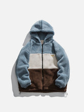 Sherpa-Wintermantel mit Kontrastspleiß