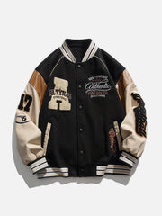 Collegejacke mit Kontrastnähten