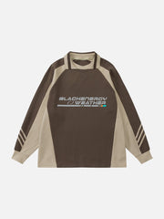 Sweat-shirt à imprimé lettre contrasté