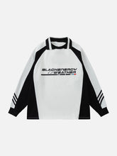 Sweat-shirt à imprimé lettre contrasté