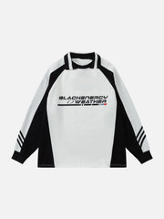 Sweat-shirt à imprimé lettre contrasté