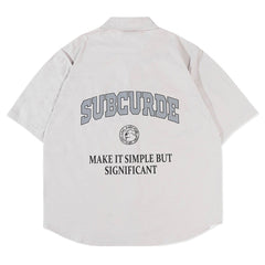 Cool Dog Pattern Letters Short Sleeve Shirt