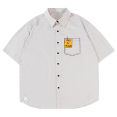 Cool Dog Pattern Letters Short Sleeve Shirt