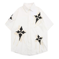 Cross Fringe Short Sleeve Shirt