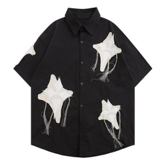 Cross Fringe Short Sleeve Shirt