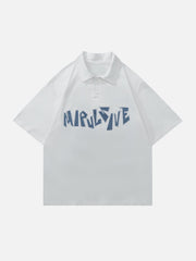 Denim Applique Embroidery Short Sleeve Shirts