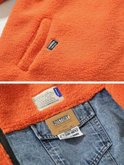 Manteau sherpa à panneaux en denim