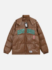 Manteau d'hiver brodé avec chapeau amovible