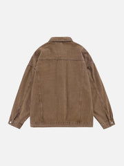 Veste en jean unie à capuche amovible