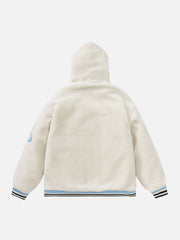 Sherpa-Mantel mit Devil Horn-Denim-Panel