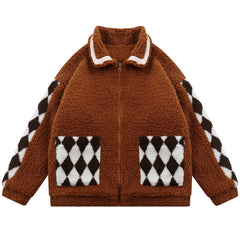 Manteau d'hiver Sherpa Diamond Grid