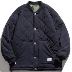 Diamond Plaid Embossing Winter Coat