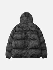 Manteau d'hiver à chapeau amovible en détresse