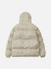 Manteau d'hiver à chapeau amovible en détresse