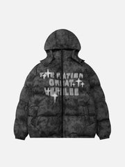 Manteau d'hiver à chapeau amovible en détresse